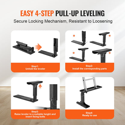 Ladder Levler, 29.8 L x 11.4-18 in H Support Surface, Steel Ladder Leveling Tool, Folding Pitch Hopper, Stair Ladder Stabilizer Easy to Use,Extension Ladder Accessories for Uneven Ground - Image 3