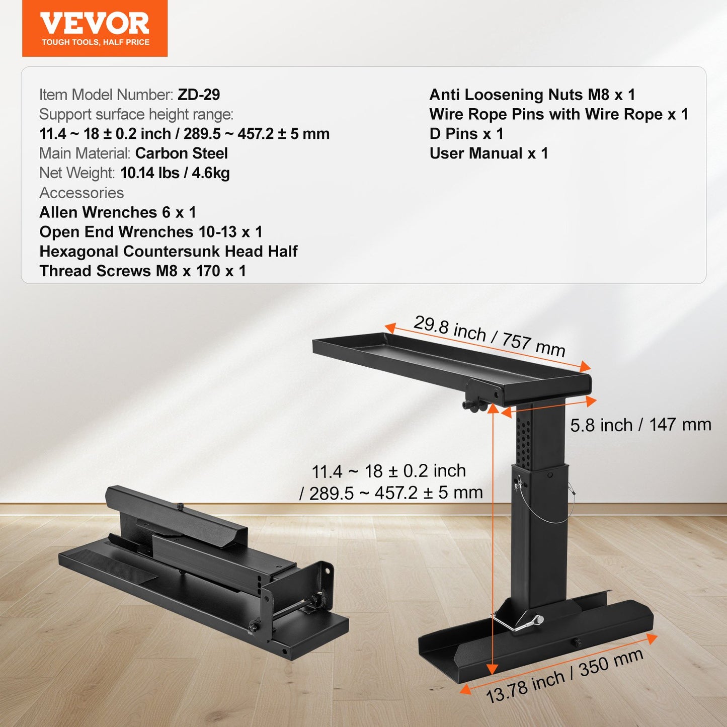 Ladder Levler, 29.8 L x 11.4-18 in H Support Surface, Steel Ladder Leveling Tool, Folding Pitch Hopper, Stair Ladder Stabilizer Easy to Use,Extension Ladder Accessories for Uneven Ground - Image 6