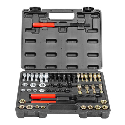49-Piece Thread Chaser Set, UNC UNF and Metric Thread Restorer Tool, Rethreading Tool Kit with 22 Taps 24 Dies 3 Thread Files Storage Case, Heat Treated Steel, for Mechanics DIY Enthusiasts - Image 9