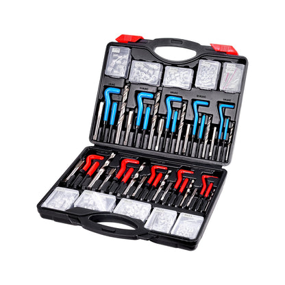Helicoil Thread Repair Kit, 338-Piece SAE and Metric Rethreading Tool Kit, M5, M6, M8, M10, M12, 1/4", 5/16", 3/8", 7/16", 1/2", HSS Drill Bits Thread Inserts Taps Breakoff Installation Tools - Image 9