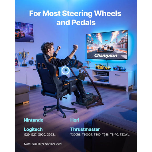 Racing Wheel Stand, Adjustable & Foldable Simulator Stand for Logitech G29 G27 G920 G923, Thrustmaster T300RS T300GT T248 TS-PC TSXW Gaming Cockpit,Pedals Simulator NOT Included - Image 2
