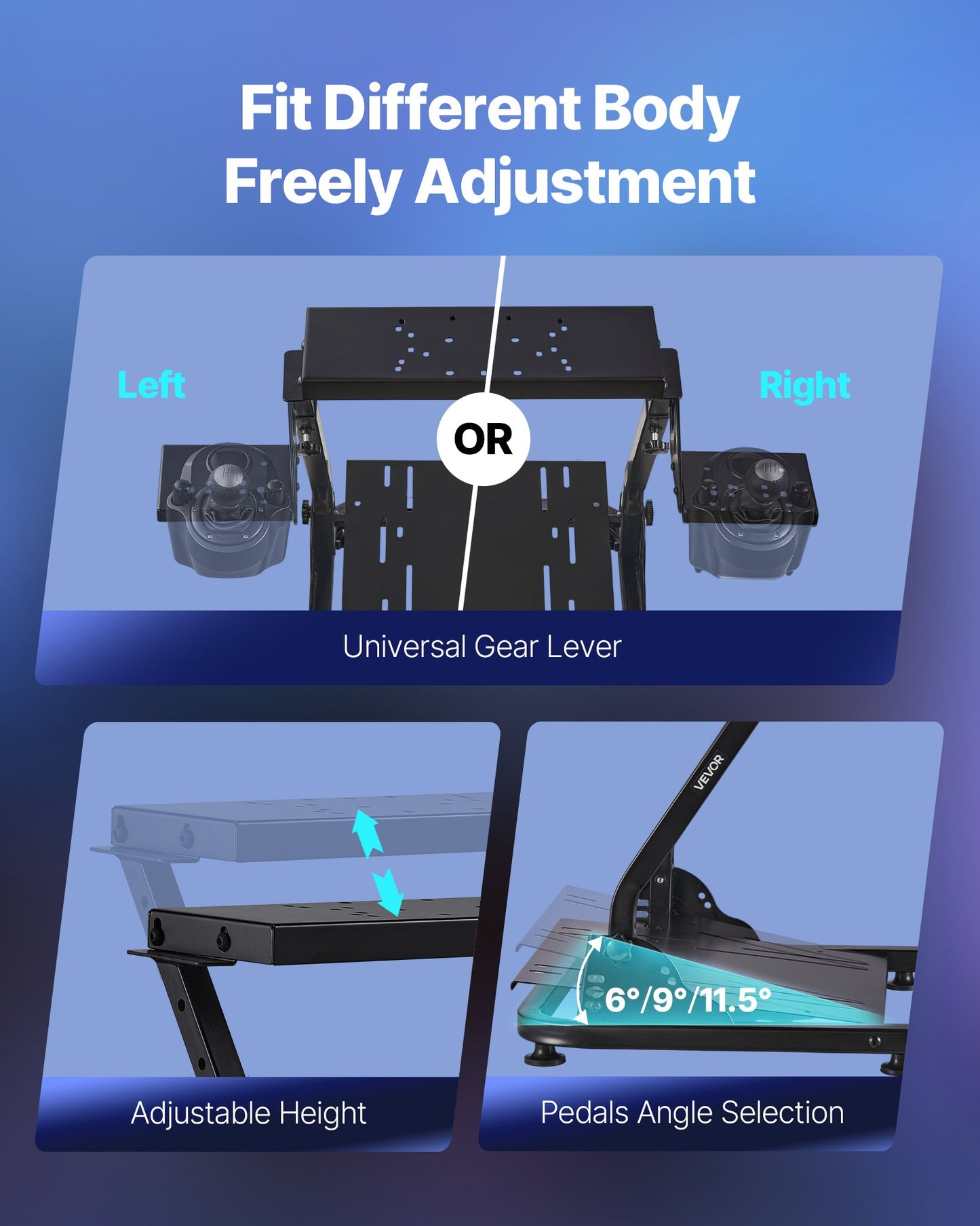 Racing Wheel Stand, Adjustable & Foldable Simulator Stand for Logitech G29 G27 G920 G923, Thrustmaster T300RS T300GT T248 TS-PC TSXW Gaming Cockpit,Pedals Simulator NOT Included - Image 4