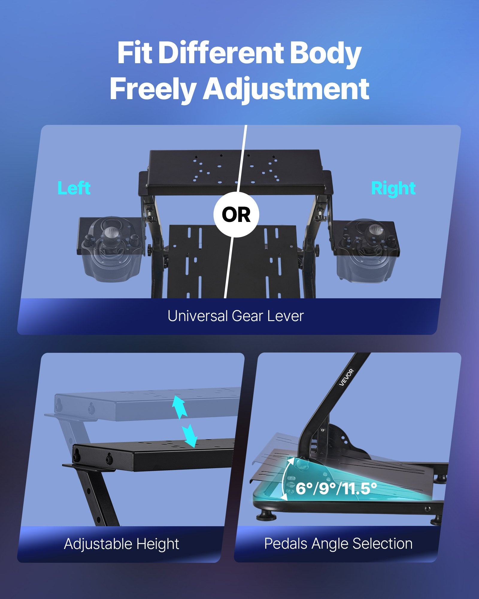 Racing Wheel Stand, Adjustable & Foldable Simulator Stand for Logitech G29 G27 G920 G923, Thrustmaster T300RS T300GT T248 TS-PC TSXW Gaming Cockpit,Pedals Simulator NOT Included - Image 4