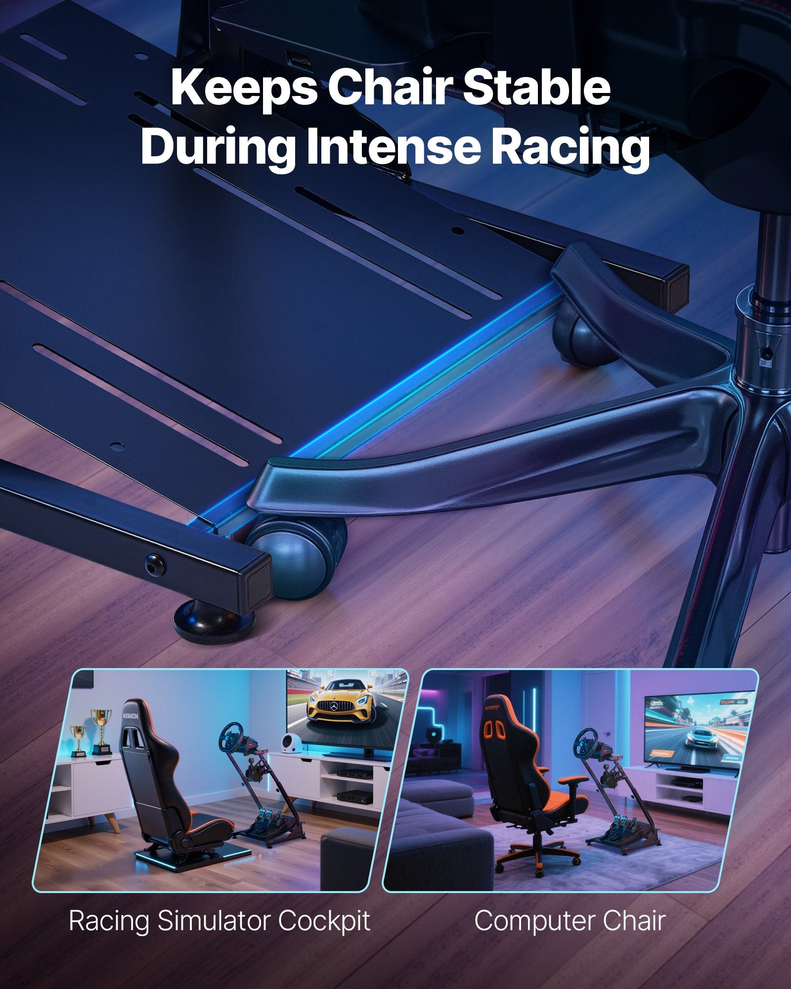 Racing Wheel Stand, Adjustable & Foldable Simulator Stand for Logitech G29 G27 G920 G923, Thrustmaster T300RS T300GT T248 TS-PC TSXW Gaming Cockpit,Pedals Simulator NOT Included - Image 5
