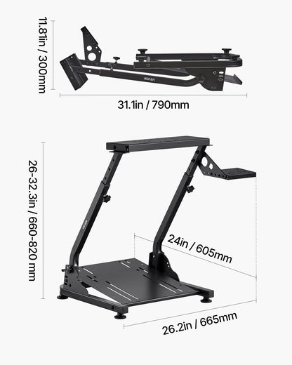 Racing Wheel Stand, Adjustable & Foldable Simulator Stand for Logitech G29 G27 G920 G923, Thrustmaster T300RS T300GT T248 TS-PC TSXW Gaming Cockpit,Pedals Simulator NOT Included - Image 7