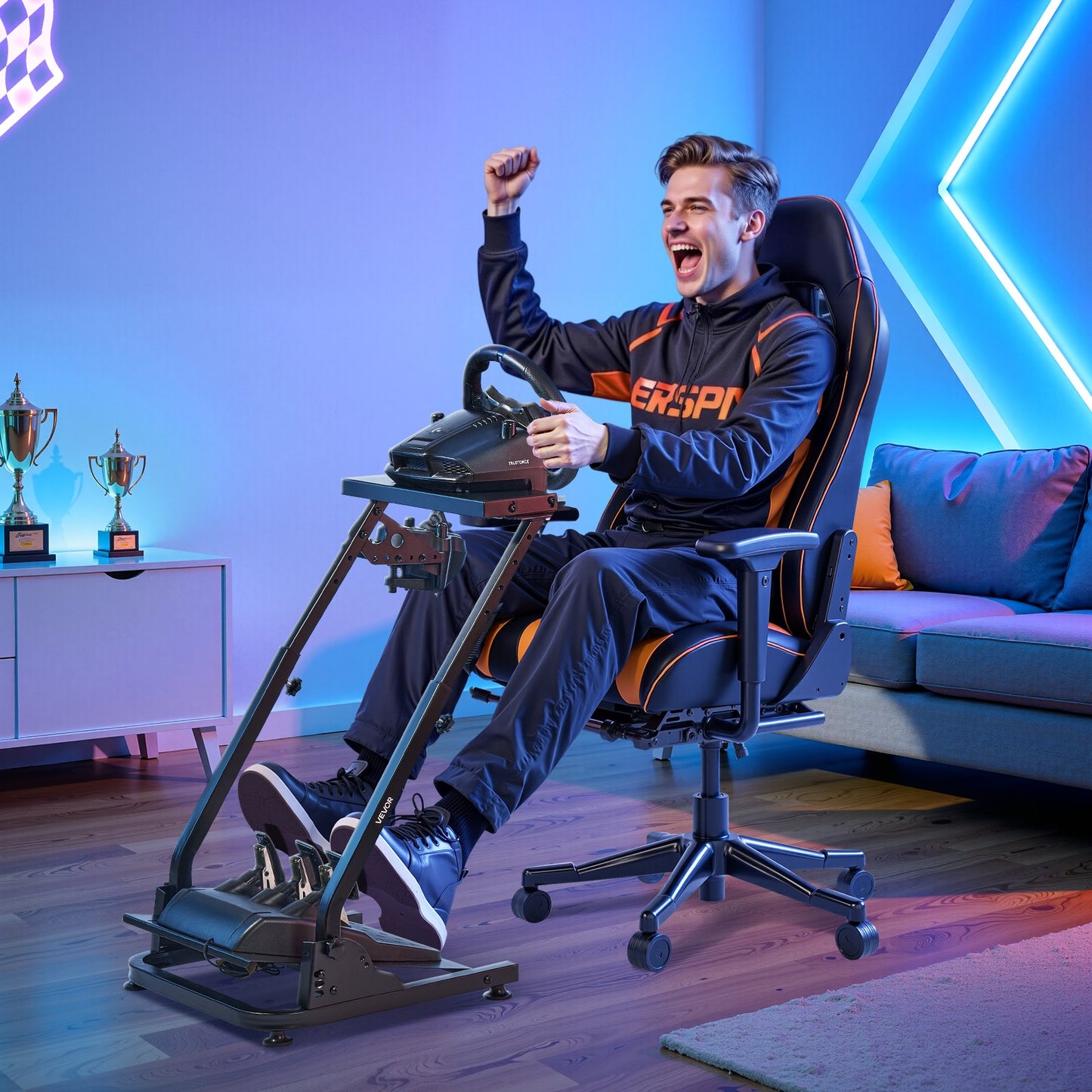 Racing Wheel Stand, Adjustable & Foldable Simulator Stand for Logitech G29 G27 G920 G923, Thrustmaster T300RS T300GT T248 TS-PC TSXW Gaming Cockpit,Pedals Simulator NOT Included - Image 8