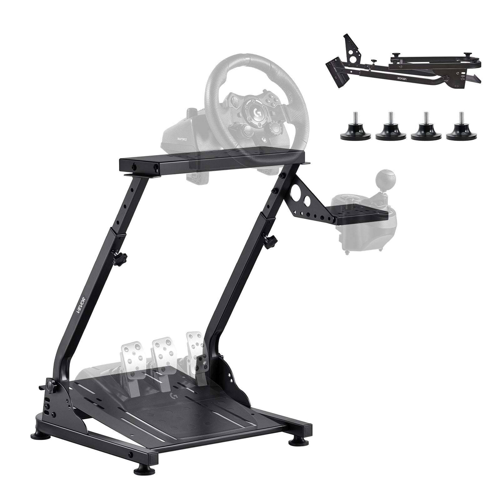 Racing Wheel Stand, Adjustable & Foldable Simulator Stand for Logitech G29 G27 G920 G923, Thrustmaster T300RS T300GT T248 TS-PC TSXW Gaming Cockpit,Pedals Simulator NOT Included - Image 9