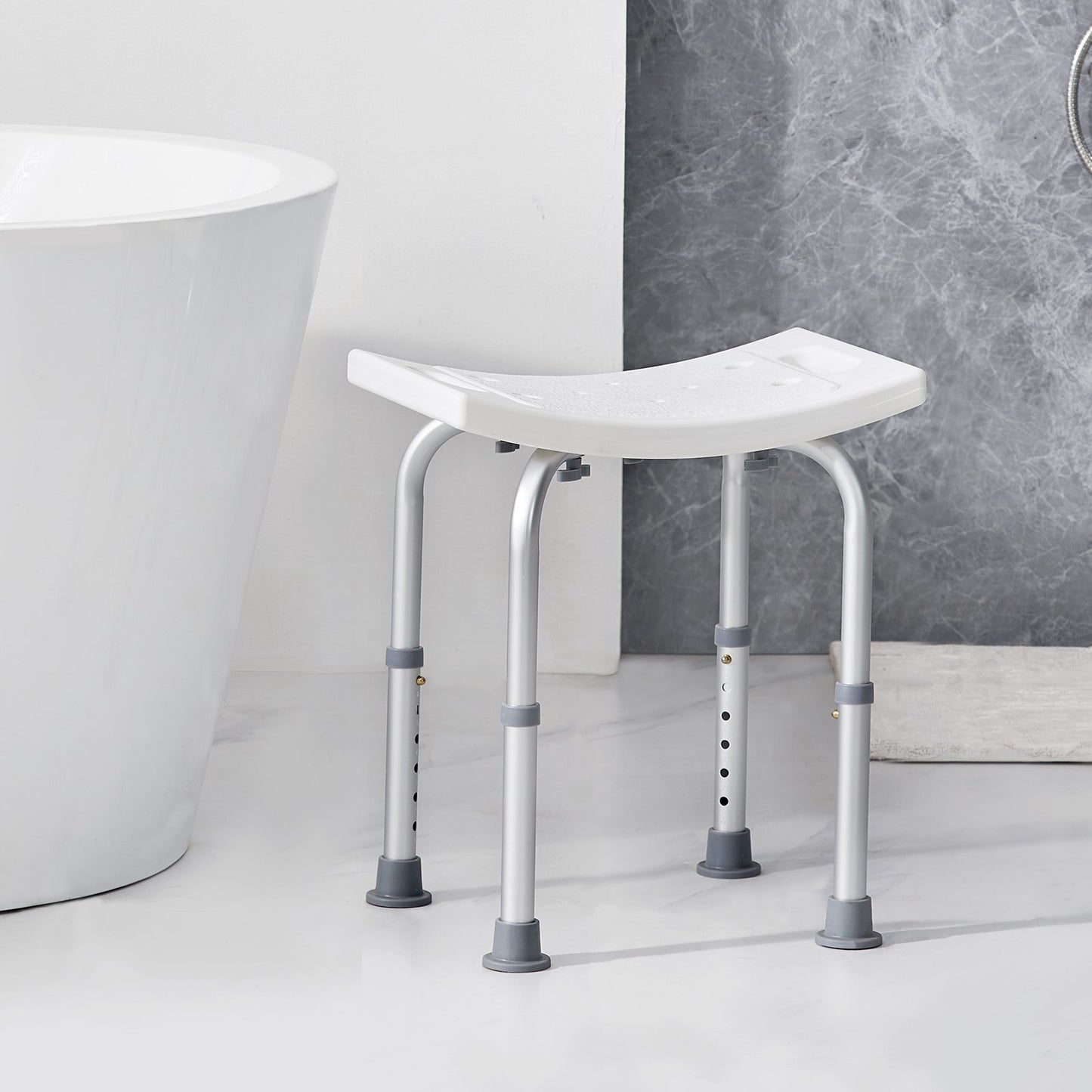 Shower Chair, Adjustable Height Shower Stool with Built-in Handles, Shower Seat for Inside Shower or Tub, Non-Slip Bench Bathtub Stool Seat for Elderly Disabled Handicap, 158.8 kg Capacity - Image 8