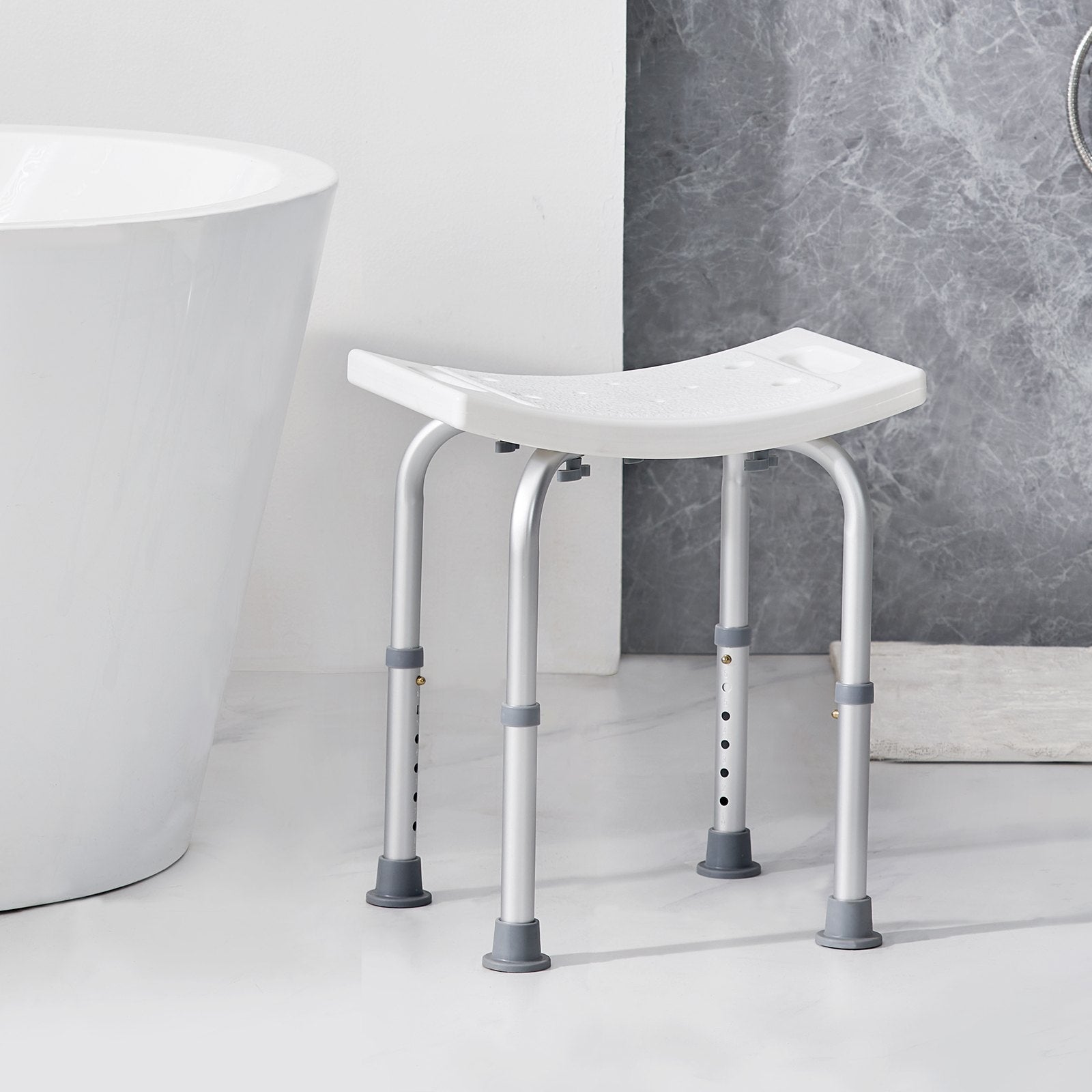 Shower Chair, Adjustable Height Shower Stool with Built-in Handles, Shower Seat for Inside Shower or Tub, Non-Slip Bench Bathtub Stool Seat for Elderly Disabled Handicap, 158.8 kg Capacity - Image 8