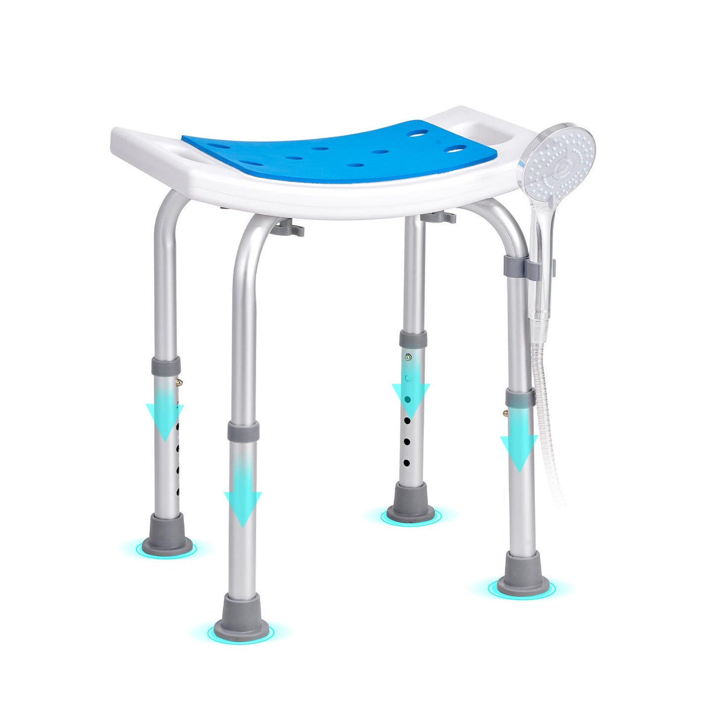 Shower Chair, Adjustable Height Shower Stool, Shower Seat for Inside Shower or Tub, Non-Slip Bench Bathtub Stool Seat for Elderly Disabled Handicap, 158.8 kg Capacity - Image 9