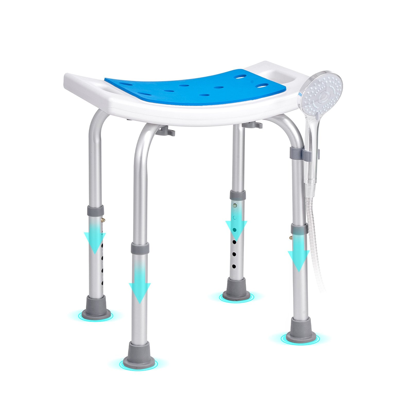 Shower Chair, Adjustable Height Shower Stool, Shower Seat for Inside Shower or Tub, Non-Slip Bench Bathtub Stool Seat for Elderly Disabled Handicap, 158.8 kg Capacity - Image 9