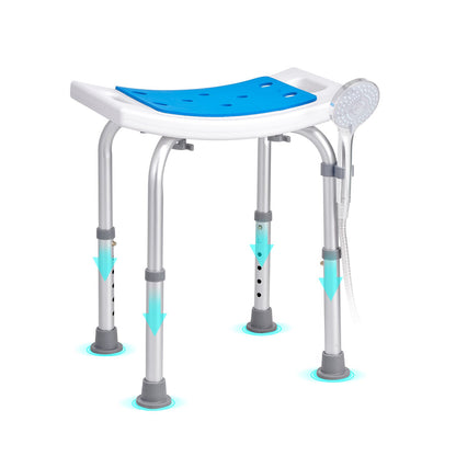Shower Chair, Adjustable Height Shower Stool, Shower Seat for Inside Shower or Tub, Non-Slip Bench Bathtub Stool Seat for Elderly Disabled Handicap, 158.8 kg Capacity - Image 9