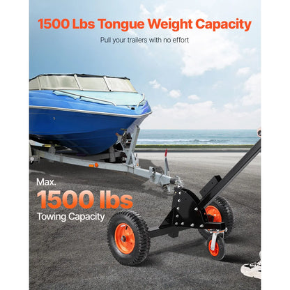 Trailer Dolly, 1500lbs Tongue Weight Capacity, 2 in 1 Trailer Mover with 2 in Ball, 16 in Pneumatic Tires and Universal Wheel, Portable Tow Dolly for Moving Car RV Trailer - Image 2