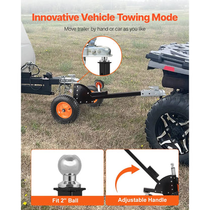 Trailer Dolly, 1500lbs Tongue Weight Capacity, 2 in 1 Trailer Mover with 2 in Ball, 16 in Pneumatic Tires and Universal Wheel, Portable Tow Dolly for Moving Car RV Trailer - Image 3
