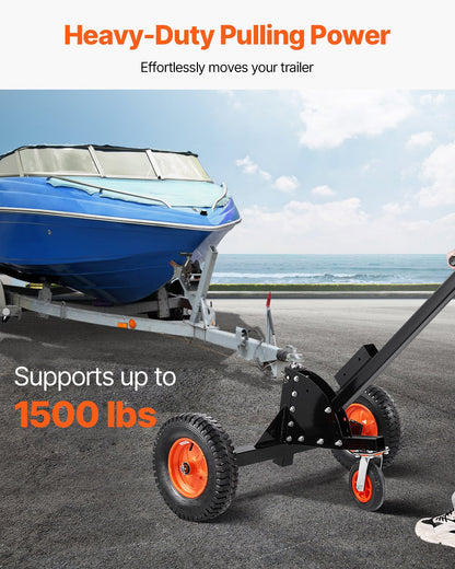 Trailer Dolly, 1500lbs Tongue Weight Capacity, 2 in 1 Trailer Mover with 2 in Ball, 16 in Pneumatic Tires and Universal Wheel, Portable Tow Dolly for Moving Car RV Trailer - Image 2