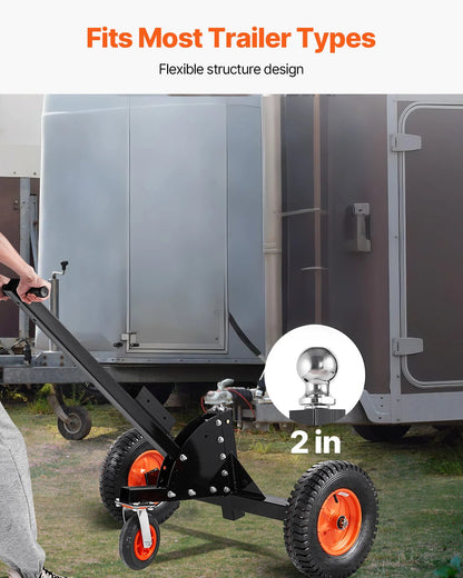 Trailer Dolly, 1500lbs Tongue Weight Capacity, 2 in 1 Trailer Mover with 2 in Ball, 16 in Pneumatic Tires and Universal Wheel, Portable Tow Dolly for Moving Car RV Trailer - Image 6