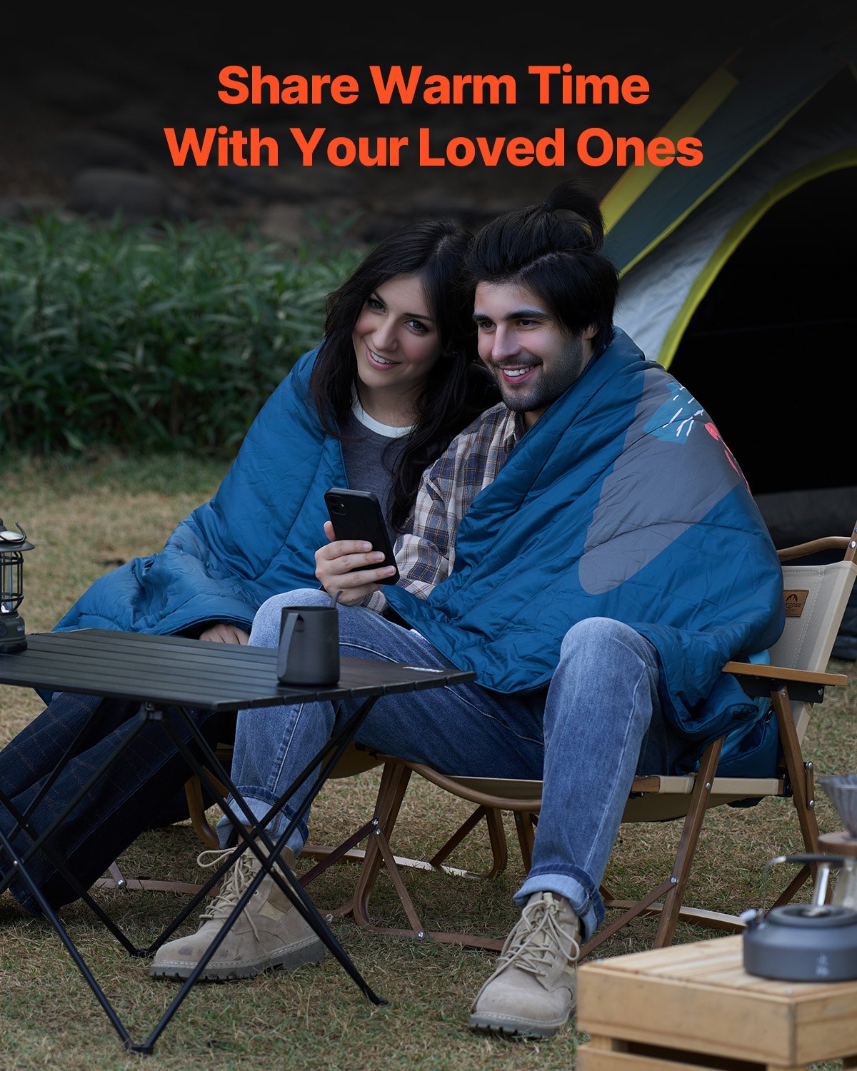 Camping Blanket 1.9 m x 1.32 m Wearable Warm Stadium Blanket Outdoor - Image 5