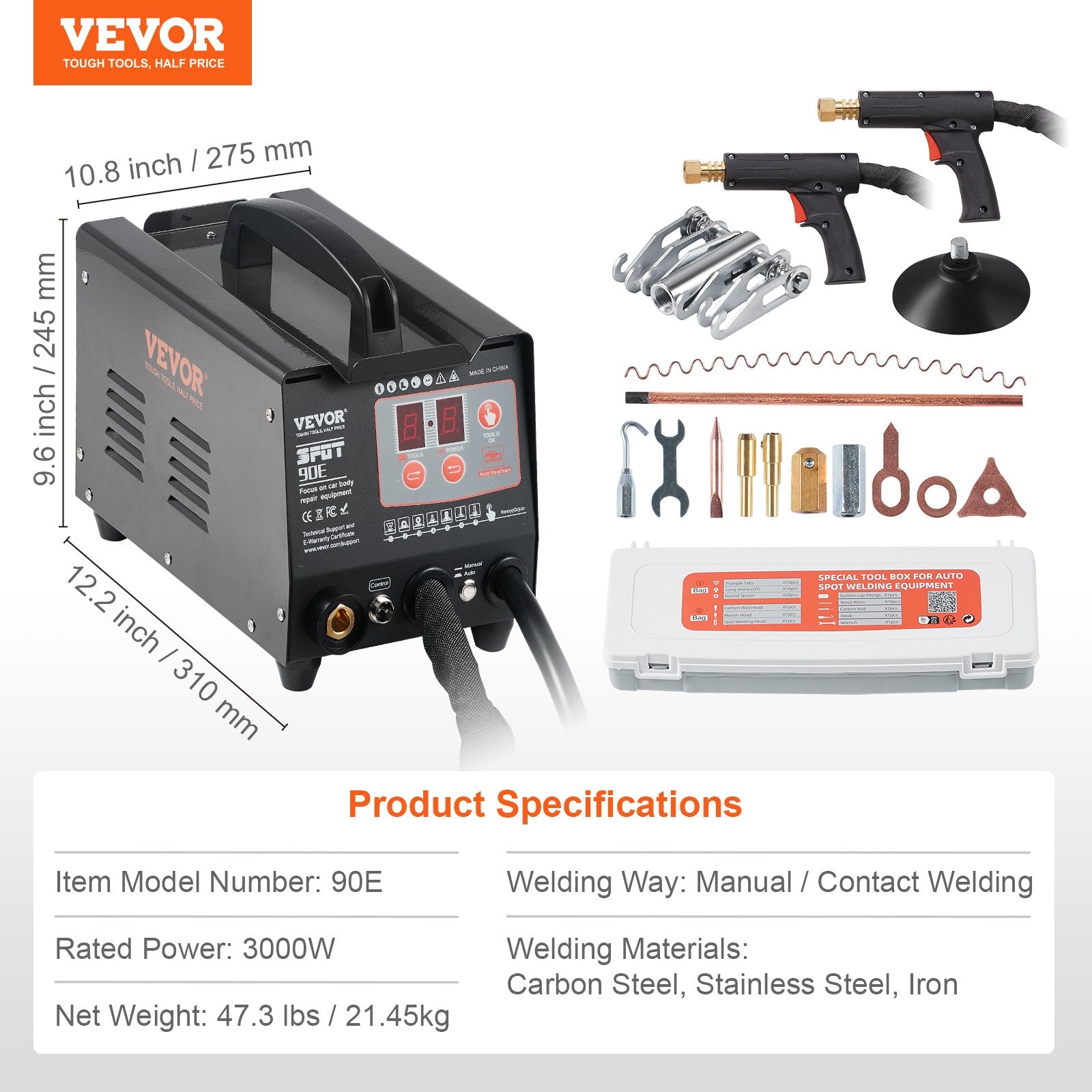 Spot Welder Dent Puller 3KW Stud Welder Dent Repair Kit with 2 Welding Gun - Image 7