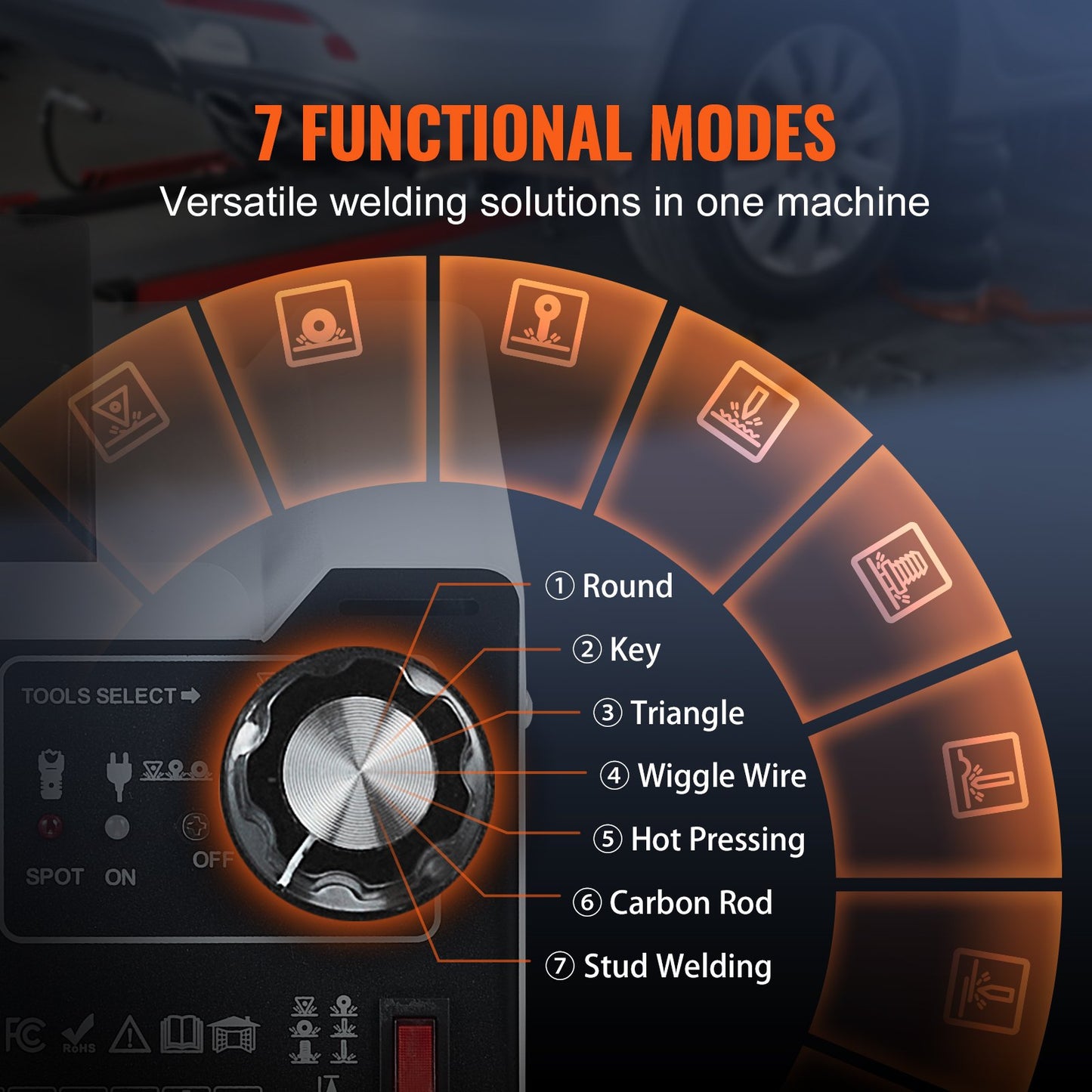 Stud Welder Dent Repair Kit Spot Welding Dent Puller Machine with 7 Modes - Image 3
