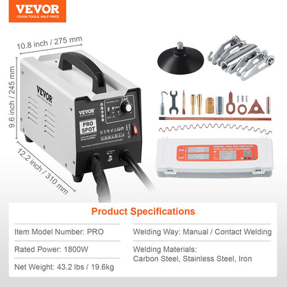 Stud Welder Dent Repair Kit, 1.8KW Spot Welder Dent Puller with Auto/Manual Welding & 7 Versatile Modes, Auto Body Spot Welding Dent Puller Machine for Car, Truck Dent Repair - Image 7
