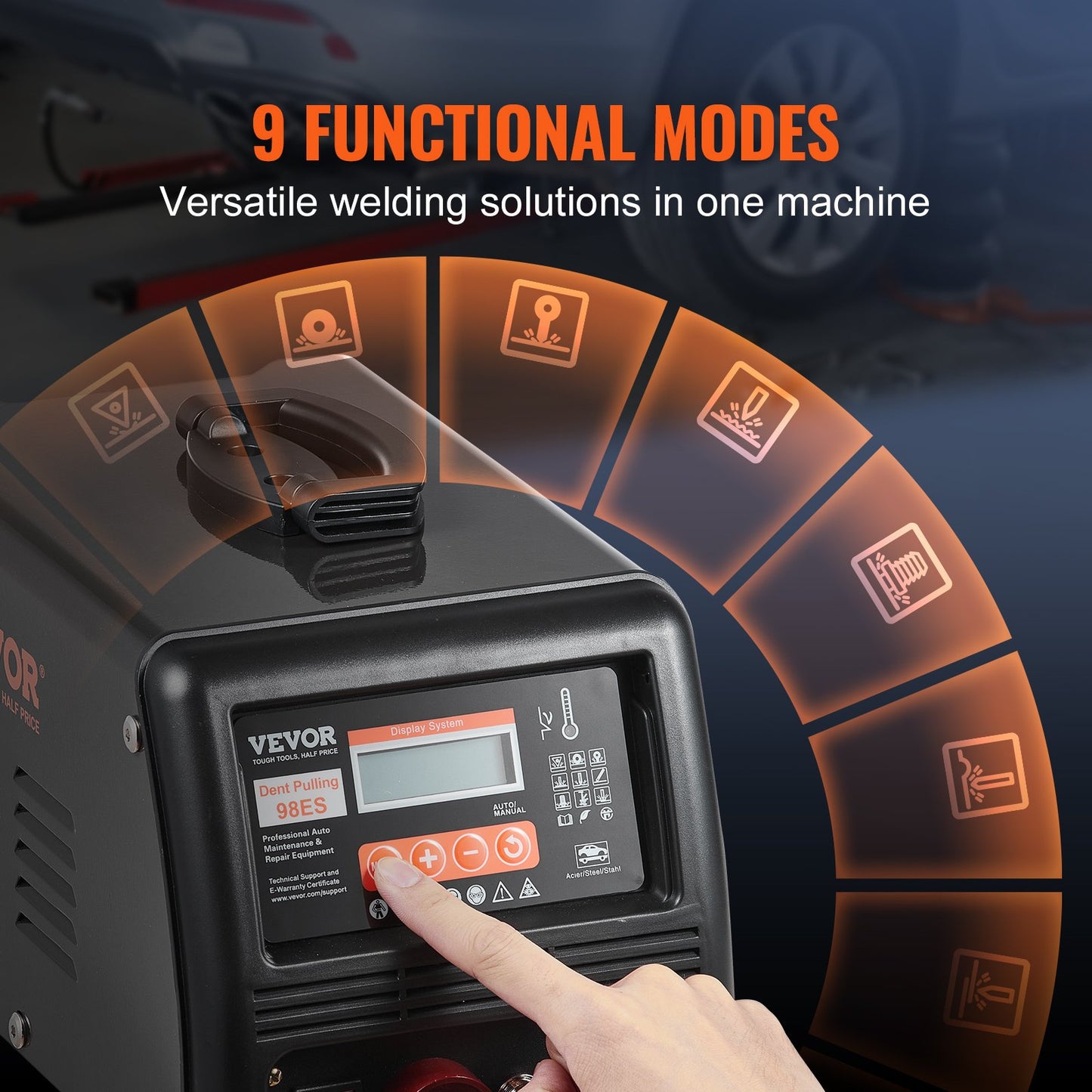 Stud Welder Dent Repair Kit, 3KW Spot Welder Dent Puller with Auto/Manual Welding & 9 Versatile Modes, Auto Body Spot Welding Dent Puller Machine for Car, Truck Dent Repair - Image 3