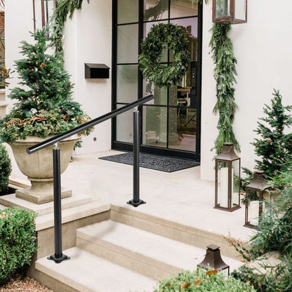 Handrail Outdoor Stairs, 3ft, 34 Inch Outdoor Handrail, Outdoor Stair Railing Adjustable from 0 to 60 Degrees Handrail for Stairs Outdoor Black Aluminum Stair Railing for Garden, Office Area - Image 8
