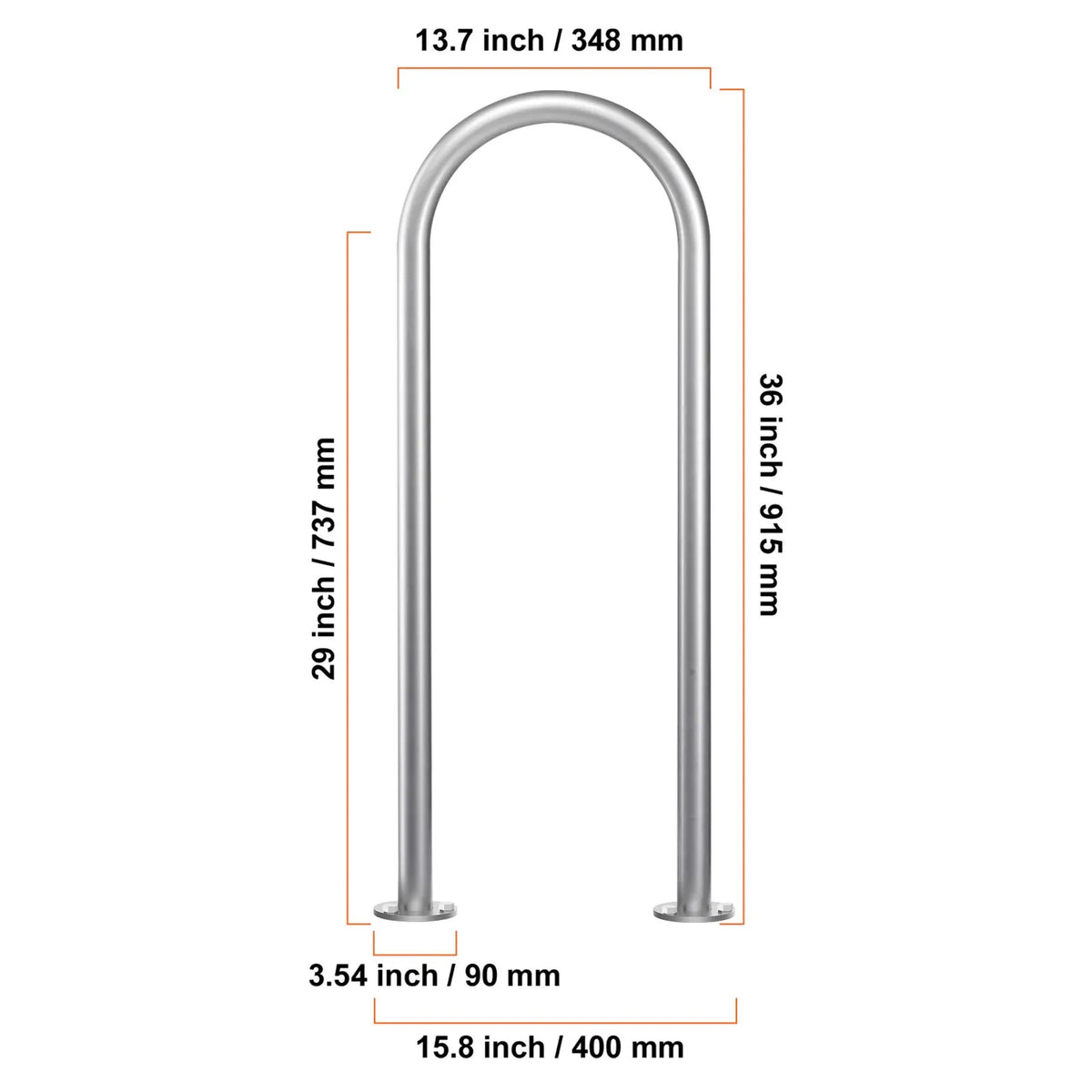 Pool Handrail,36 x 13 inch Pool Railing, Aluminum with Base Plate for Indoor/Outdoor Pools, Humanized Swimming Pool Safety Railing for Decks, Rust-Proof Grab Bar with Accessories for Spas Docks - Image 8