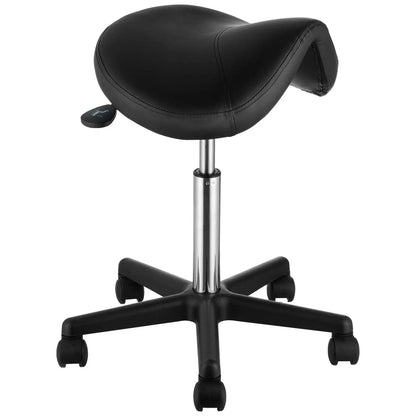 Saddle Stool with Wheels, 400 LBS Weight Capacity Ergonomic Rolling Saddle Stool, Height Adjustable Thickened PU Leather Swivel Saddle Stools Chair for Salon, Spa, Tattoo, Clinic, Black - Image 9