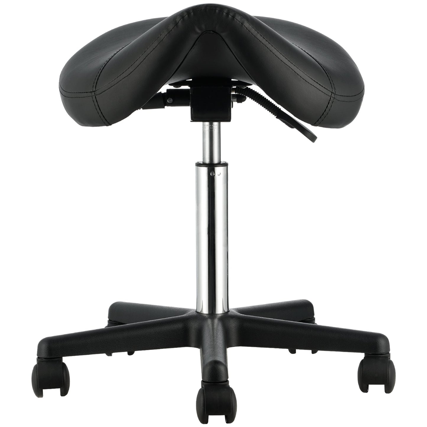 Saddle Stool with Wheels, 400 LBS Weight Capacity Ergonomic Rolling Saddle Stool, Height Adjustable Thickened PU Leather Swivel Saddle Stools Chair for Salon, Spa, Tattoo, Clinic, Black - Image 9