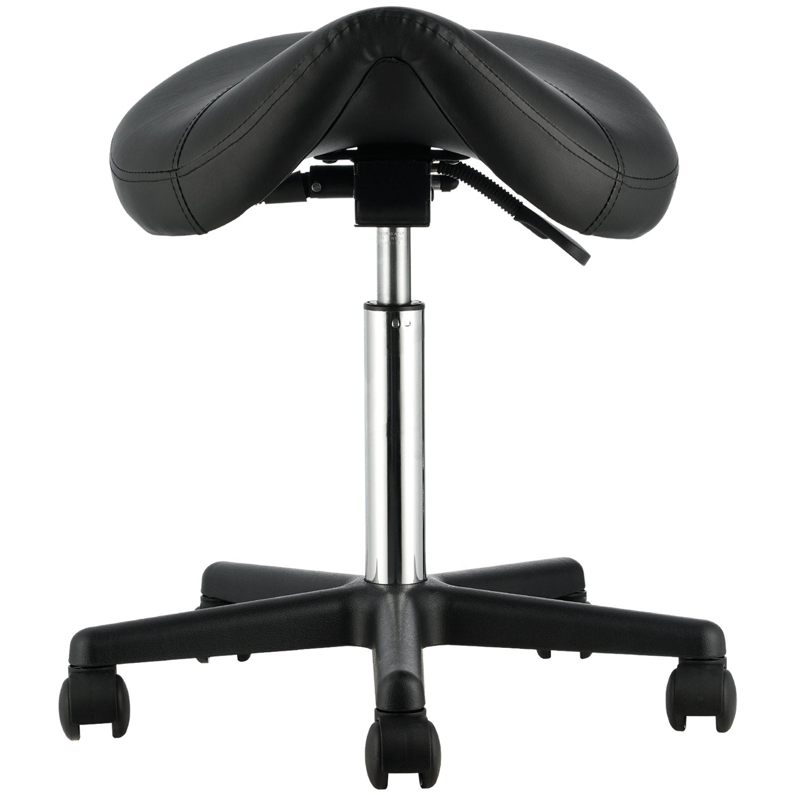 Saddle Stool with Wheels, 400 LBS Weight Capacity Ergonomic Rolling Saddle Stool, Height Adjustable Thickened PU Leather Swivel Saddle Stools Chair for Salon, Spa, Tattoo, Clinic, Black - Image 9