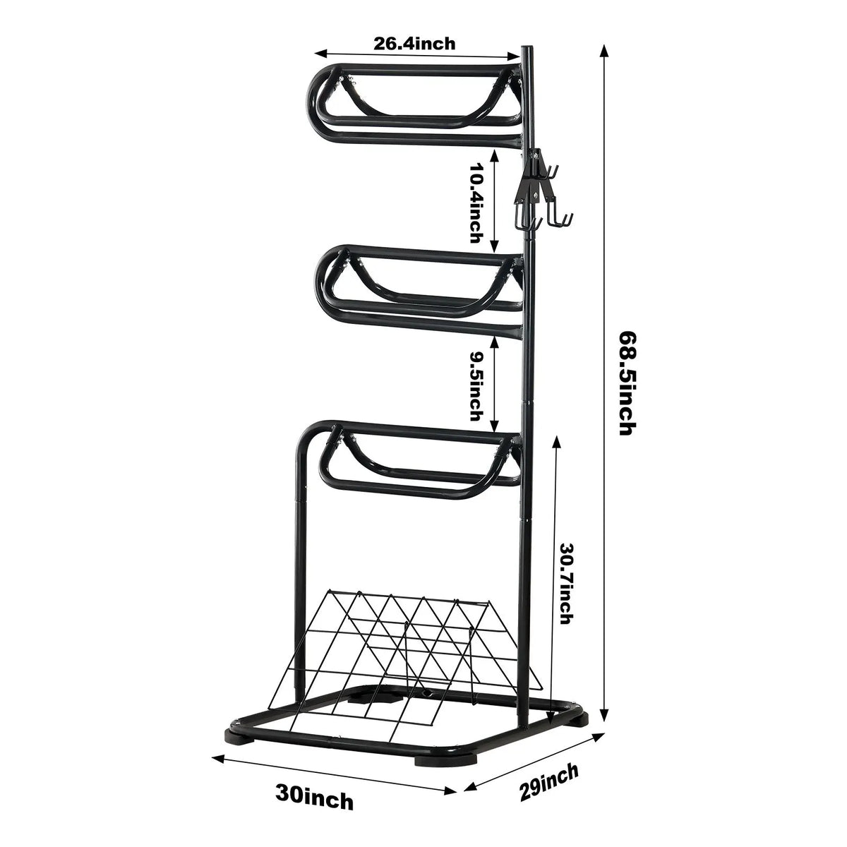 Freestanding Saddle Stand, 30 x 30 x 68.5 in, 3 Tiers Saddle Rack, Heavy Duty Saddle Blanket Holder with Removable & Rotating Tiers, English & Western Saddle Rack for Tack Room Organization - Image 8