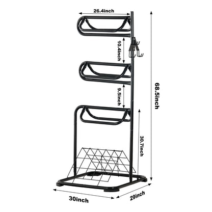 Freestanding Saddle Stand, 30 x 30 x 68.5 in, 3 Tiers Saddle Rack, Heavy Duty Saddle Blanket Holder with Removable & Rotating Tiers, English & Western Saddle Rack for Tack Room Organization - Image 8