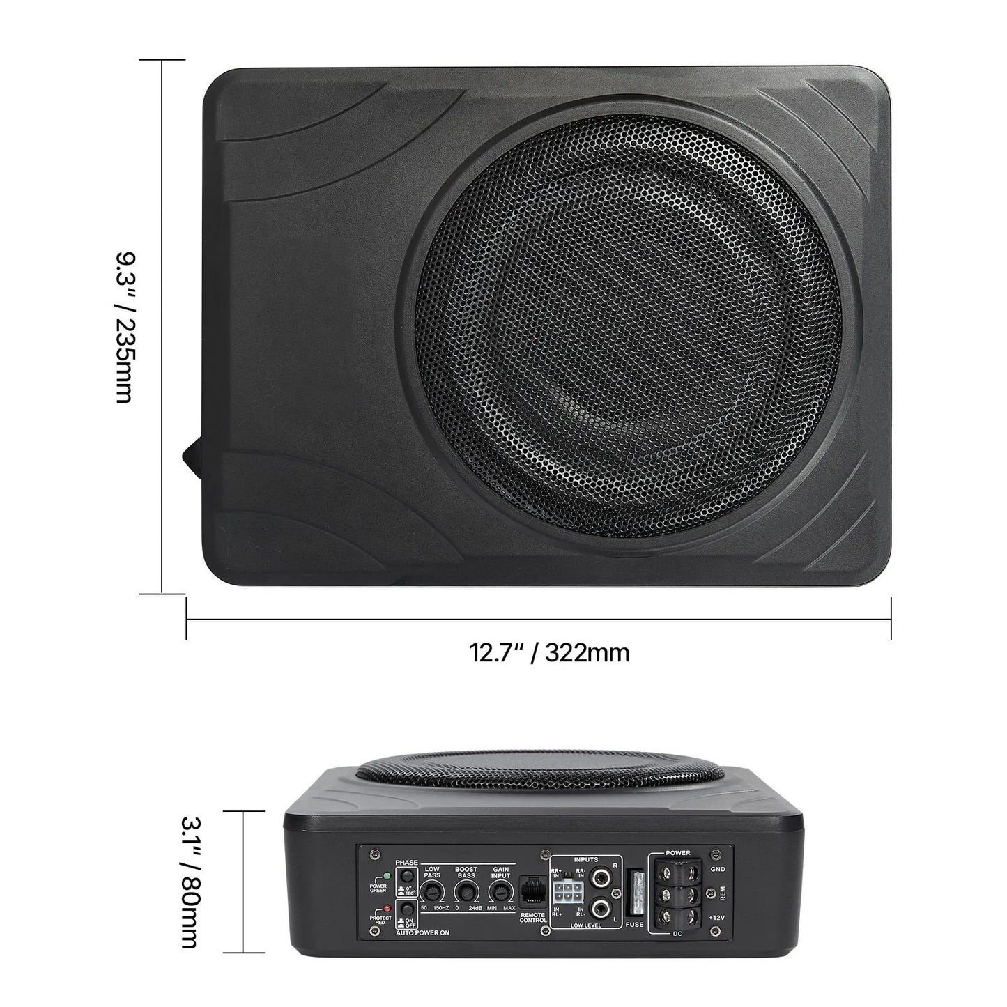 8" 300W Under Seat Car Subwoofer Slim Powered Car/Truck Subwoofer System - Image 8