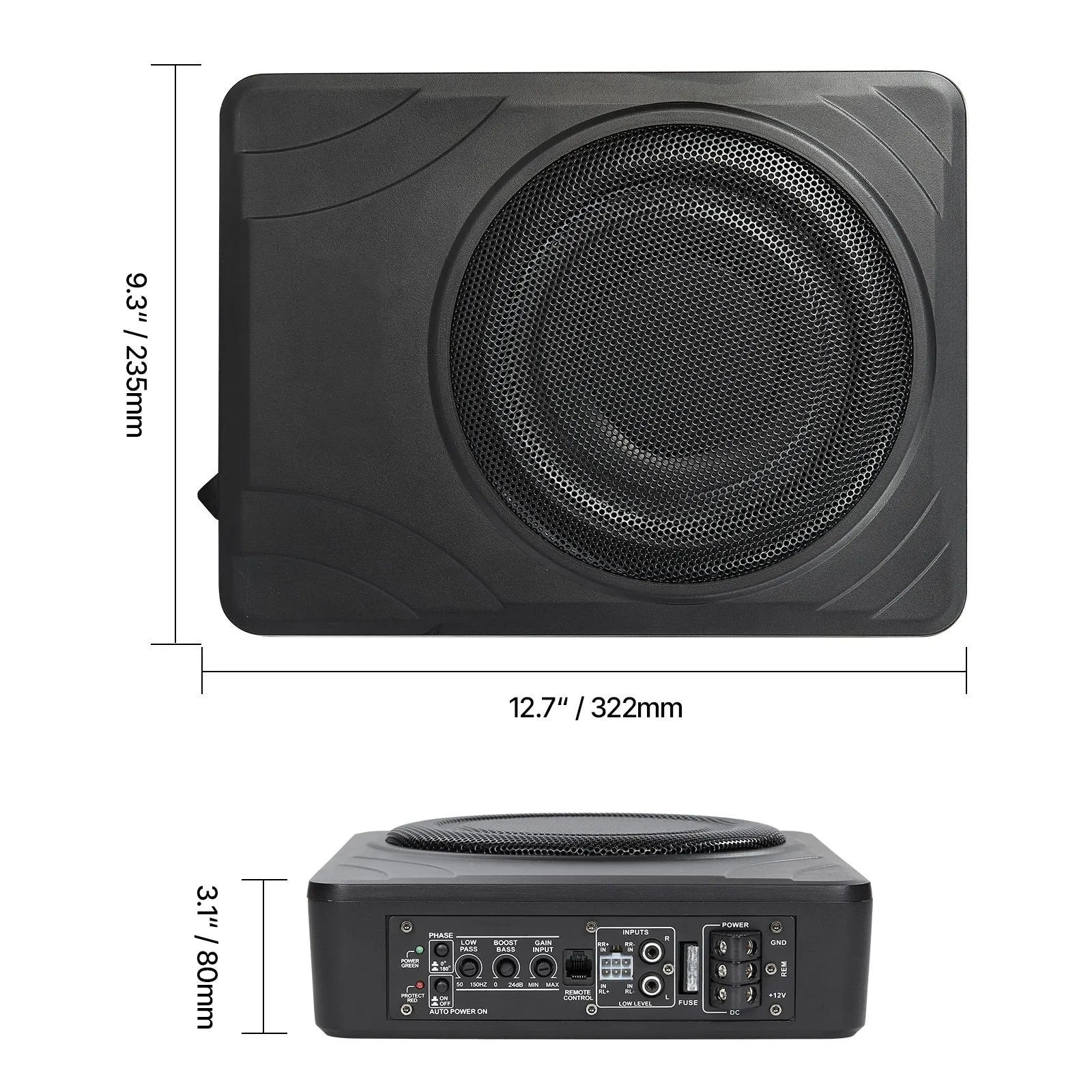 8" 300W Under Seat Car Subwoofer Slim Powered Car/Truck Subwoofer System - Image 8