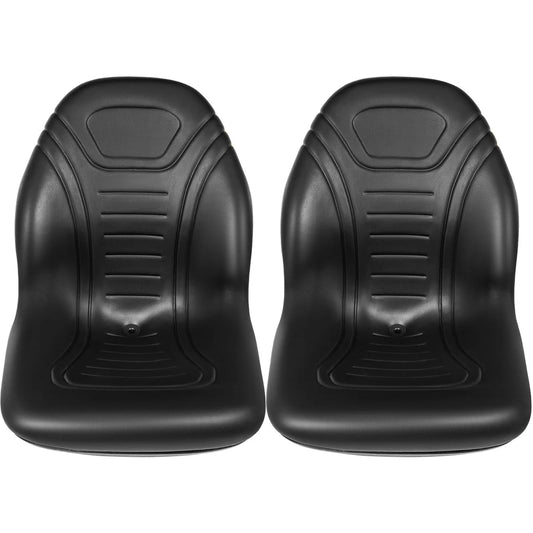 Tractor Seat High Back Mower Seat Black Vinyl Forklift Drain Hole Pair