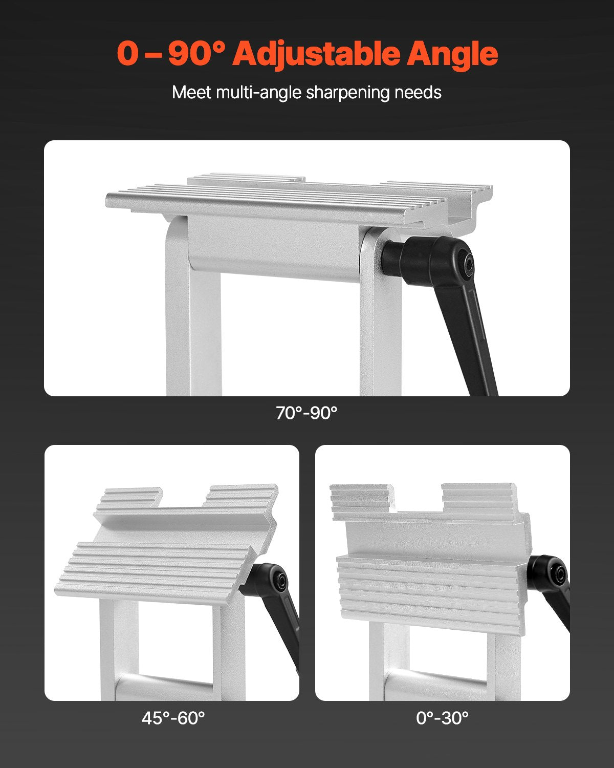 Sharpening Tool Rest Jig, Adjustable Replacement Tool Rest Sharpening Jig for 6" or 8" (152 mm or 203 mm) Bench Grinders – with Flat Miter Slide for 0–2.5 inch (0–64 mm) Wide Blades and Chisels - Image 4