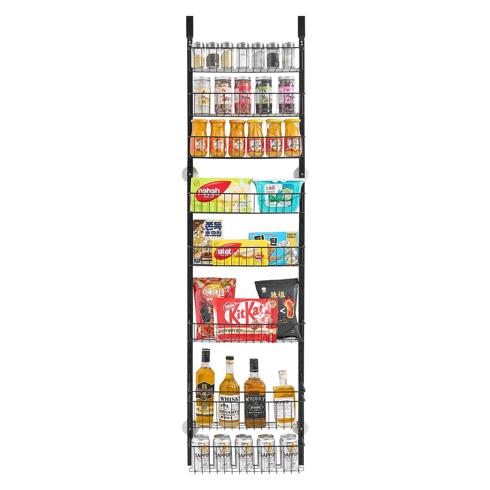 8-Tier Over the Door Pantry Organizer Hanging Storage Rack Adjustable - Image 9
