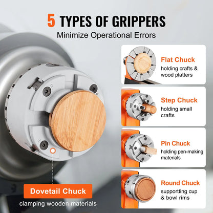 KP965 Lathe Chuck, 4-Jaw 96 mm Diameter, Metal Lathe Chuck Turning Machine Accessories with 5 Sets of Jaws, Self-centering Tool, for Precision Machining, Grinding Machines, Milling Machines - Image 3