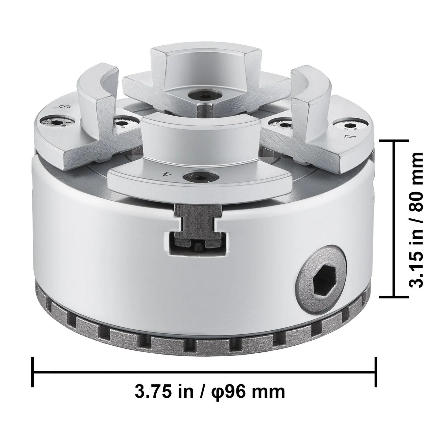 KP965 Lathe Chuck, 4-Jaw 96 mm Diameter, Metal Lathe Chuck Turning Machine Accessories with 5 Sets of Jaws, Self-centering Tool, for Precision Machining, Grinding Machines, Milling Machines - Image 8