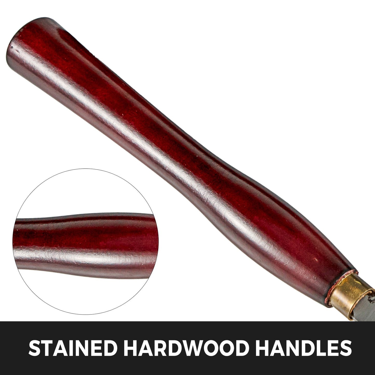 Woodworking Lathe Chisel Set 8 Piece Set Lathe Chisel HSS Steel Blades Wood Turning Tools Wooden Case for Storage for Wood Carving Root Carving Furniture Carving Lathes Red - Image 5