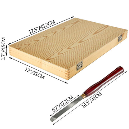 Woodworking Lathe Chisel Set 8 Piece Set Lathe Chisel HSS Steel Blades Wood Turning Tools Wooden Case for Storage for Wood Carving Root Carving Furniture Carving Lathes Red - Image 8