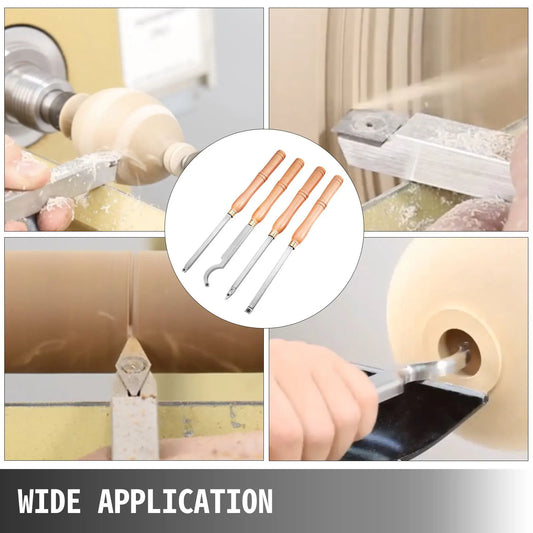 Wood Turning Tools for Lathe 4 PCS Set, Carbide Lathe Tools with Diamond Shape, Round, Square Cutters, Turning Lathe Chisels with Comfortable Grip Handles Lathe Tools for Craft DIY Hobbyists - Image 7