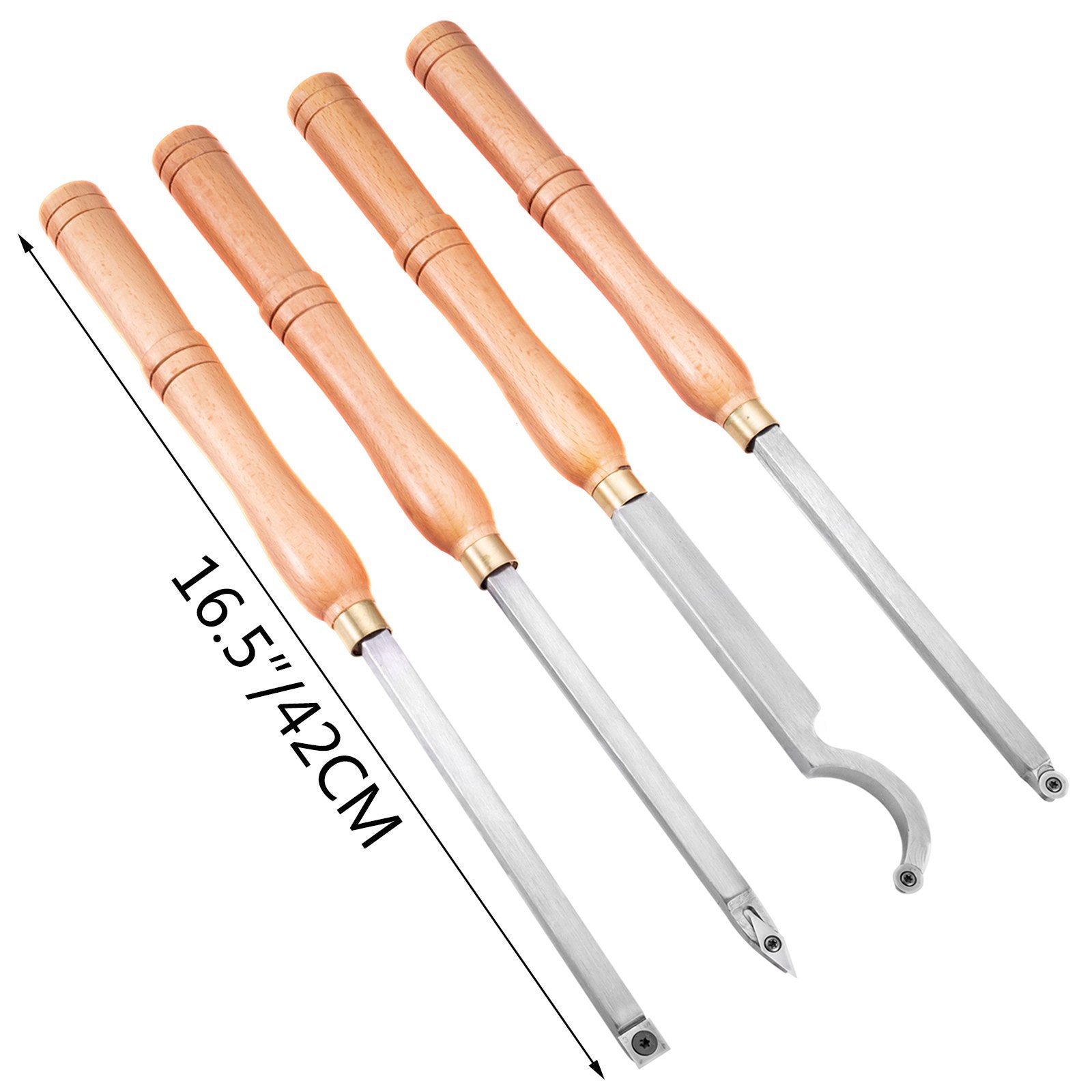 Wood Turning Tools for Lathe 4 PCS Set, Carbide Lathe Tools with Diamond Shape, Round, Square Cutters, Turning Lathe Chisels with Comfortable Grip Handles Lathe Tools for Craft DIY Hobbyists - Image 8