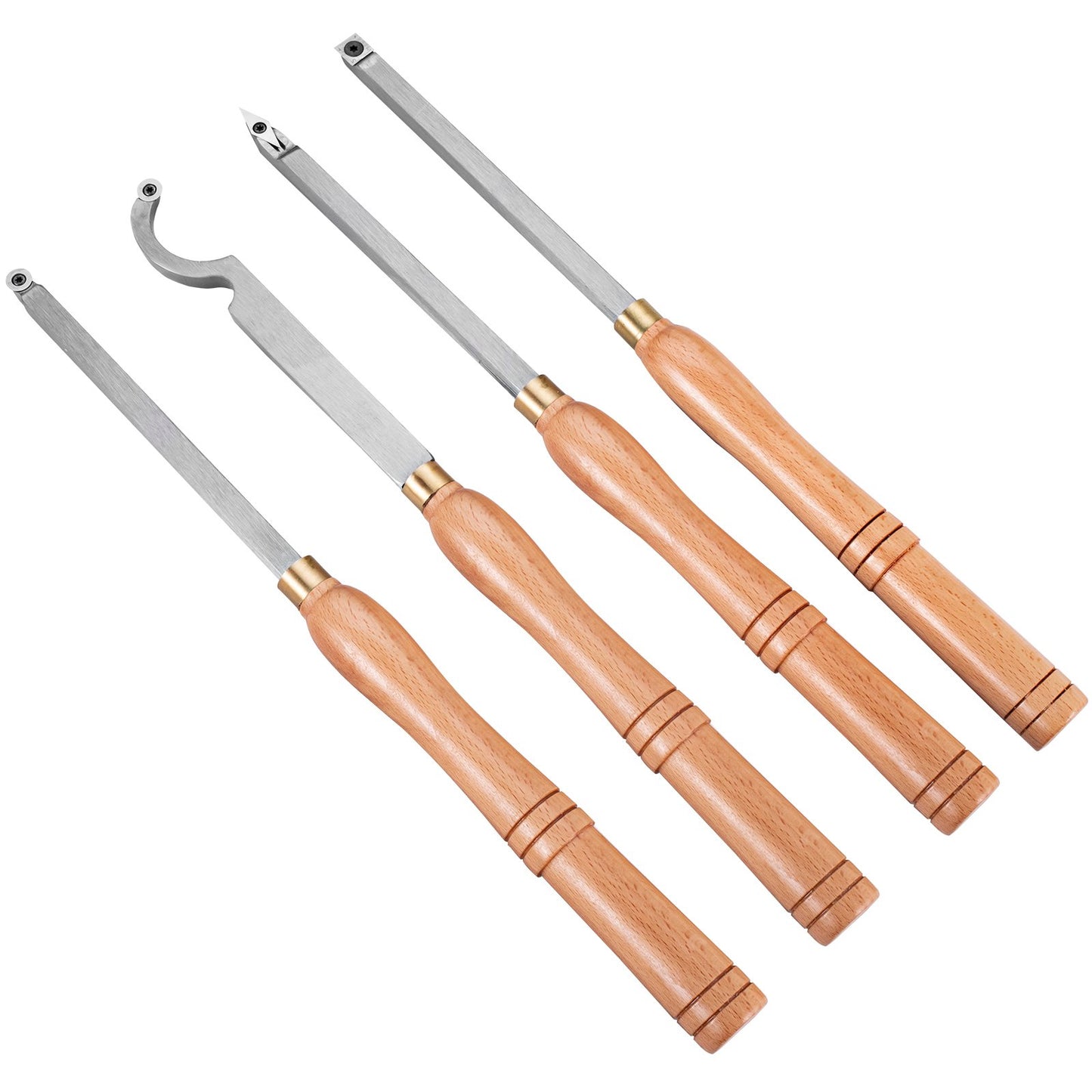 Wood Turning Tools for Lathe 4 PCS Set, Carbide Lathe Tools with Diamond Shape, Round, Square Cutters, Turning Lathe Chisels with Comfortable Grip Handles Lathe Tools for Craft DIY Hobbyists - Image 9