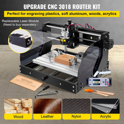 Cnc 3018 Pro 10000RPM Cnc 3018 300×180×45mm Cnc Machine GRBL Control Mini Laser Engraver with Offline Controller 3 Axis laser engraving machine for Carving Milling Plastic Acrylic PVC - Image 2