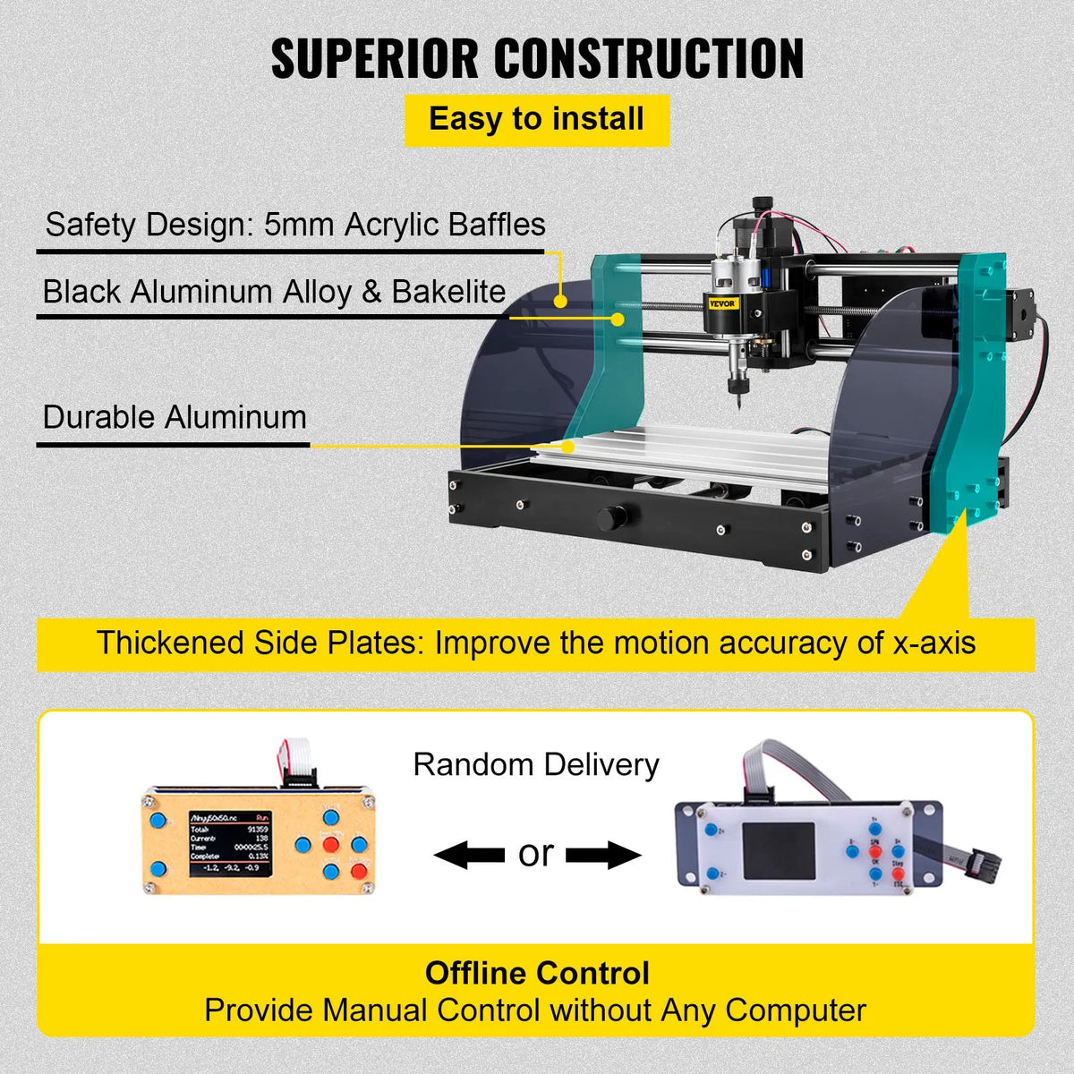 Cnc 3018 Pro 10000RPM Cnc 3018 300×180×45mm Cnc Machine GRBL Control Mini Laser Engraver with Offline Controller 3 Axis laser engraving machine for Carving Milling Plastic Acrylic PVC - Image 6