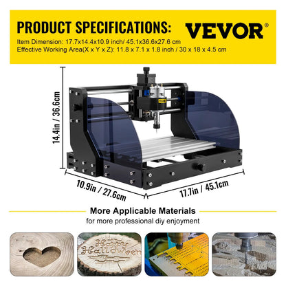 Cnc 3018 Pro 10000RPM Cnc 3018 300×180×45mm Cnc Machine GRBL Control Mini Laser Engraver with Offline Controller 3 Axis laser engraving machine for Carving Milling Plastic Acrylic PVC - Image 7