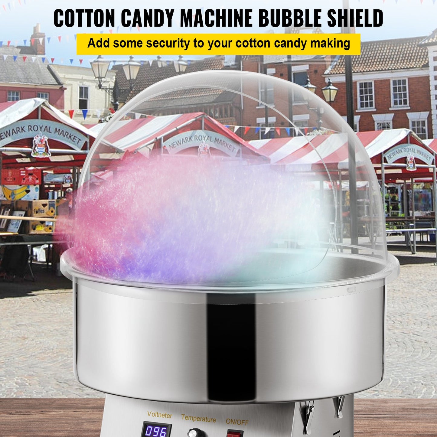 Candy Machine Bubble Shield 20.5 Inch Clear Plastic Cotton Candy Cover for Commercial Candy Maker Machine - Image 2