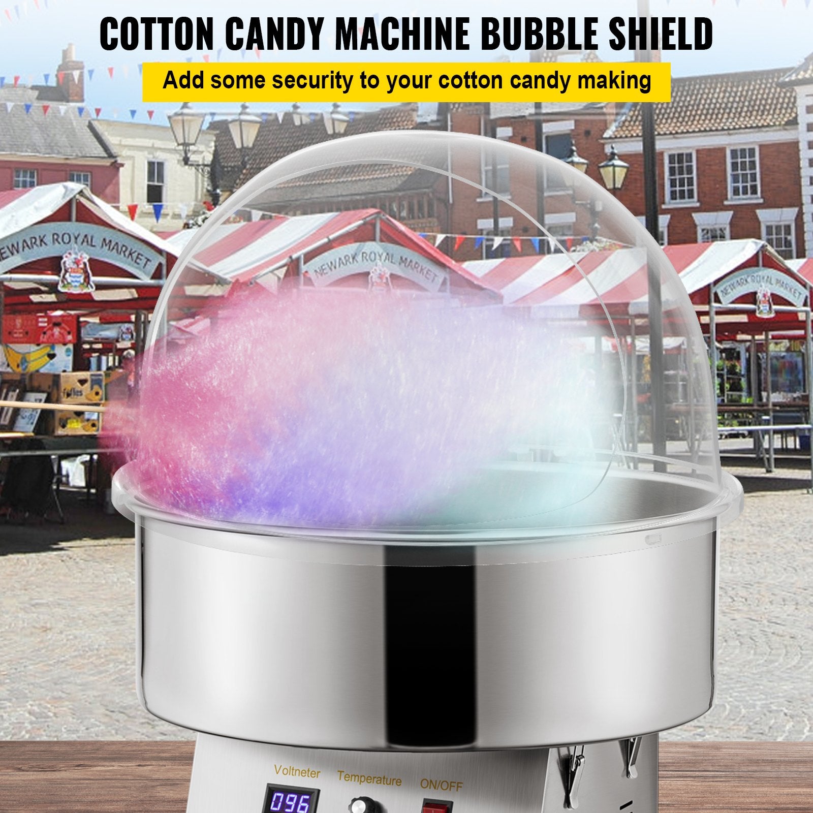 Candy Machine Bubble Shield 20.5 Inch Clear Plastic Cotton Candy Cover for Commercial Candy Maker Machine - Image 2
