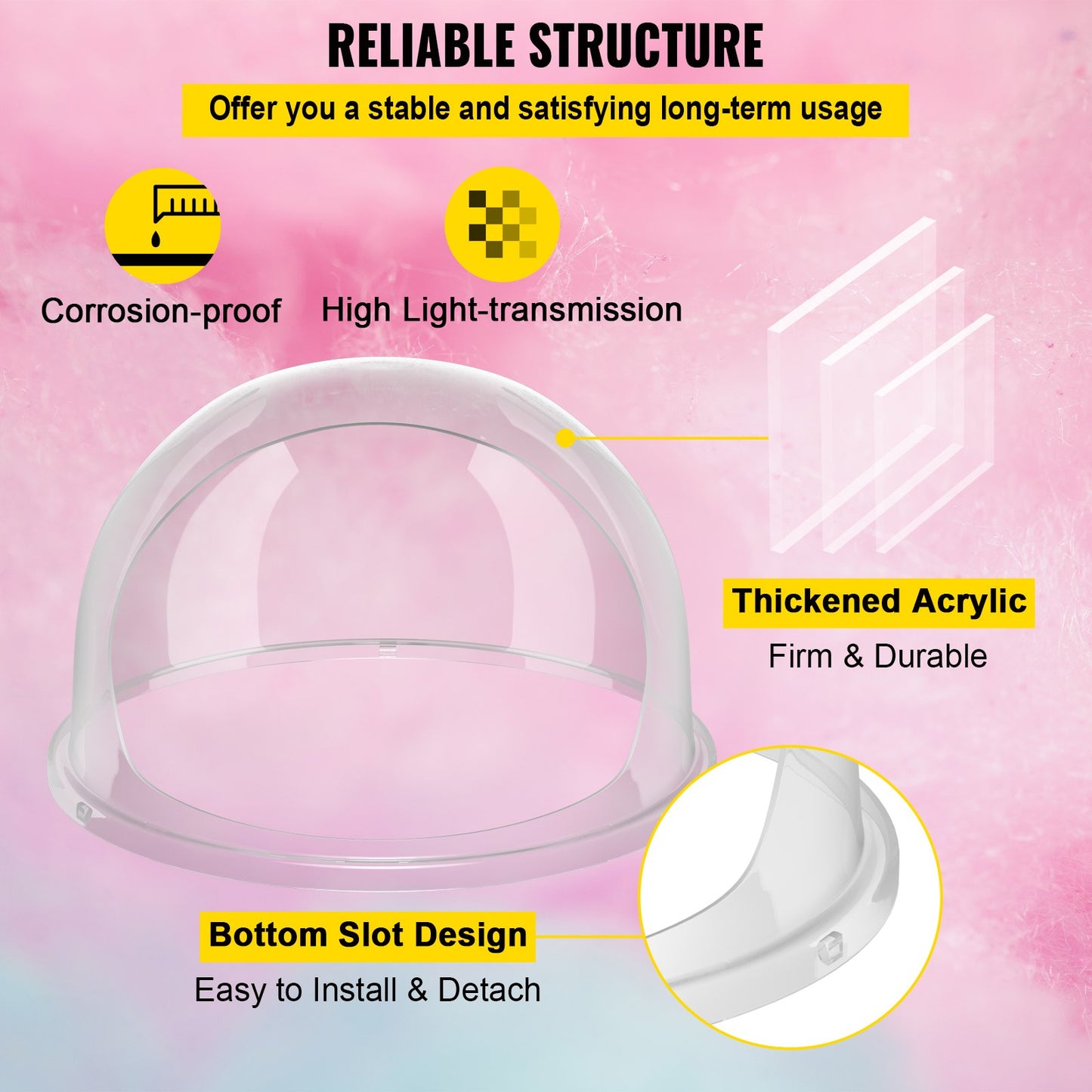 Candy Machine Bubble Shield 20.5 Inch Clear Plastic Cotton Candy Cover for Commercial Candy Maker Machine - Image 4
